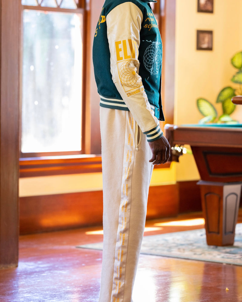 Beige Track Tuxedo Pants