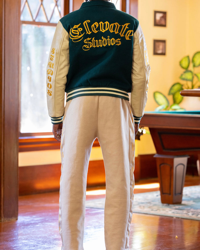 Beige Track Tuxedo Pants
