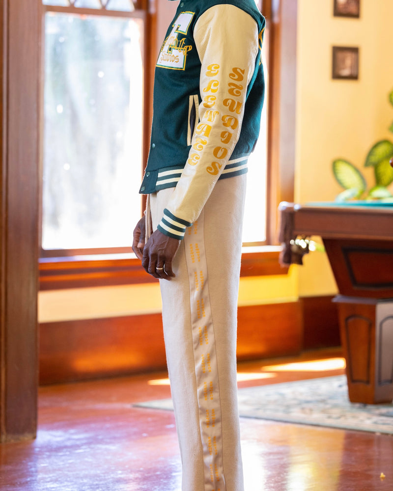 Beige Track Tuxedo Pants