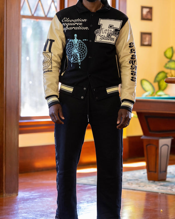 Black Track Tuxedo Pants