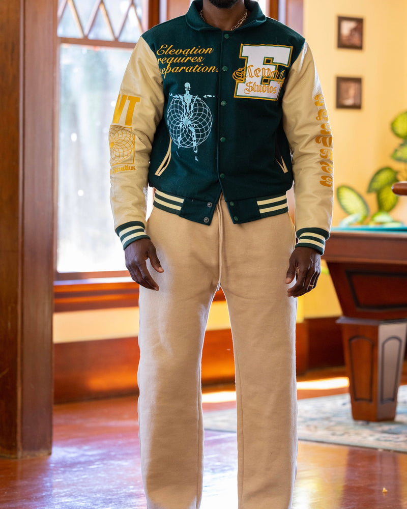 Beige Track Tuxedo Pants