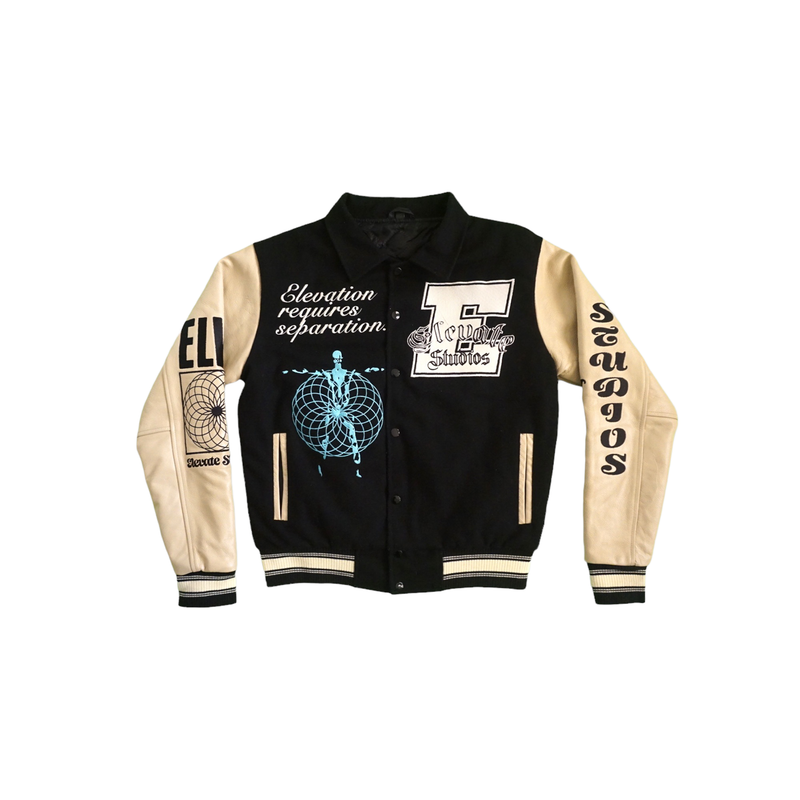 Black ELEVATE Varsity Jacket